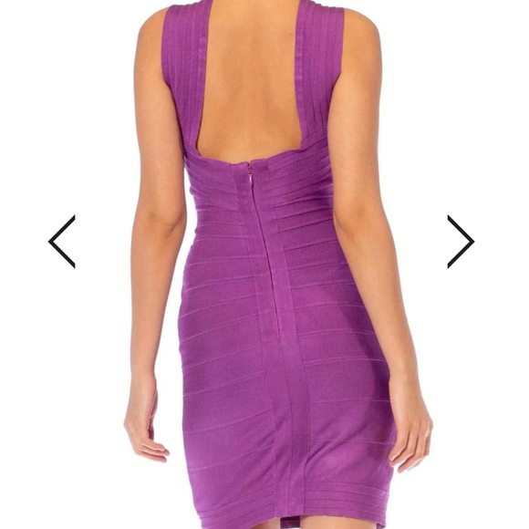 Herve Leger bandage light purple bodycon dress - Picture 4 of 11